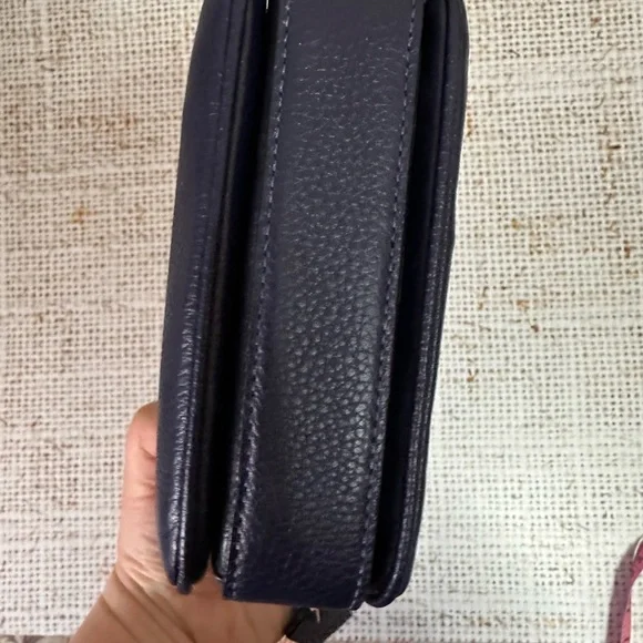 Coach Refined Pebble Leather Cassie Crossbody 17 in Navy with Silver hw - Picture 4 of 13